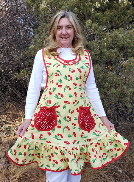 Aunt Rosie Cherry with polka dots