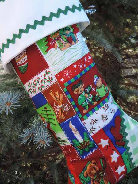 Christmas Teddy Close Up Christmas Stocking