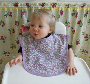 Lilac flowers baby bib