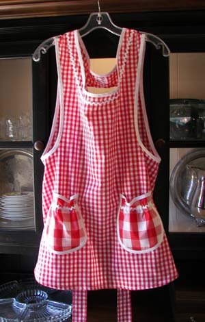 Grandma Red Gingham apron