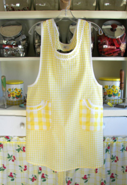 Violet Yellow Gingham apron